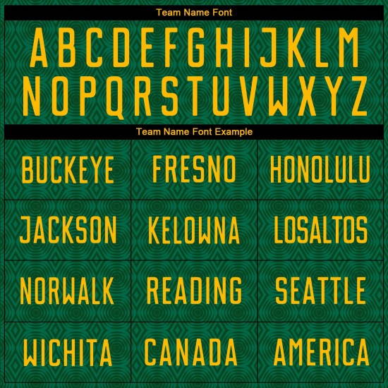 Green Jersey Geometric Gold-Kelly Shapes Sublimation Soccer Green Uniform Custom Green Jersey Geometric Gold-Kelly Shapes Sublimation Soccer Green Uniform Custom