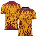 Custom Uniform Sublimation Jersey Soccer Crimson Gold Custom Uniform Sublimation Jersey Soccer Crimson Gold