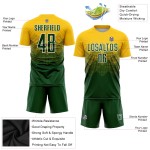 Uniform Custom Jersey Sublimation Soccer Gold Green-White Uniform Custom Jersey Sublimation Soccer Gold Green-White