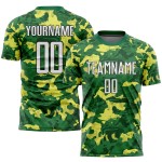To Service Jersey Custom Green Sublimation Camo Uniform Salute White-Kelly Soccer
