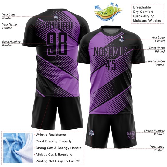 Sublimation Black Uniform Jersey Line Custom Soccer Purple Medium Sublimation Black Uniform Jersey Line Custom Soccer Purple Medium