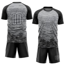 Jersey Gray Black Sublimation Uniform Soccer Custom