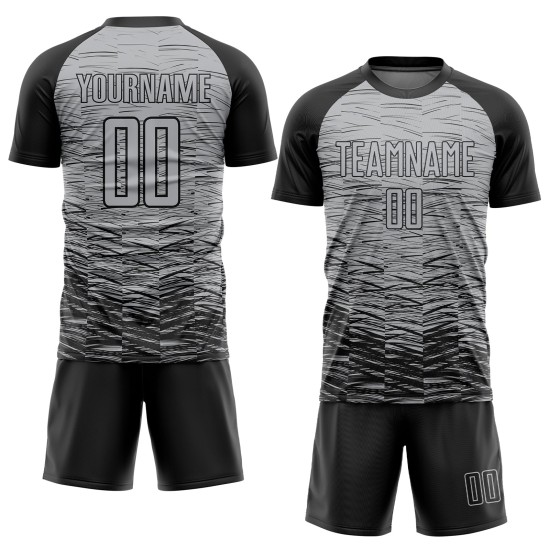 Jersey Gray Black Sublimation Uniform Soccer Custom Jersey Gray Black Sublimation Uniform Soccer Custom