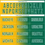 Green Kelly Line Sublimation Custom Soccer Gold-White Jersey Gradient Uniform Green Kelly Line Sublimation Custom Soccer Gold-White Jersey Gradient Uniform