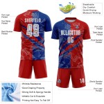 Soccer Uniform Pattern Scratch Graffiti Jersey USA Red-Royal Sublimation Custom