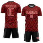 Snake Skin Soccer Red Jersey Sublimation Uniform Black-White Custom Snake Skin Soccer Red Jersey Sublimation Uniform Black-White Custom