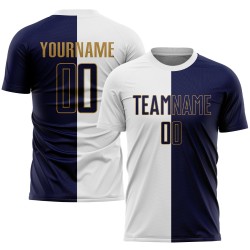 White Gold Jersey Custom Navy-Old Uniform Sublimation Fashion Soccer Split