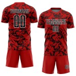 Abstract Sublimation Uniform Red Jersey Soccer Custom Black-White Fluid Abstract Sublimation Uniform Red Jersey Soccer Custom Black-White Fluid