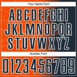 Custom Gradient Arrow Jersey Soccer Orange Sublimation Navy-White Uniform Custom Gradient Arrow Jersey Soccer Orange Sublimation Navy-White Uniform