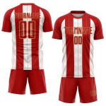 Old Jersey Uniform Gold-White Sublimation Custom Red Line Soccer Old Jersey Uniform Gold-White Sublimation Custom Red Line Soccer