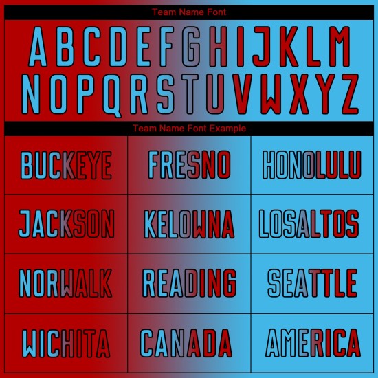 Sublimation Jersey Blue Soccer Red-Black Uniform Sky Gradient Fashion Custom Sublimation Jersey Blue Soccer Red-Black Uniform Sky Gradient Fashion Custom