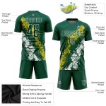 Soccer Custom Yellow-White Green Sublimation Uniform Jersey Soccer Custom Yellow-White Green Sublimation Uniform Jersey