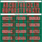 Kelly Red-White Uniform Soccer Geometric Green Sublimation Custom Shape Jersey