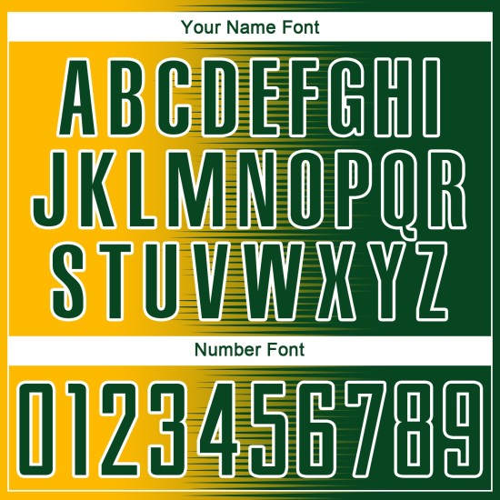 Soccer Gradient Jersey Uniform Gold-White Sublimation Line Green Custom Soccer Gradient Jersey Uniform Gold-White Sublimation Line Green Custom