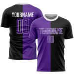 Purple-White Uniform Custom Sublimation Split Jersey Fashion Soccer Black Purple-White Uniform Custom Sublimation Split Jersey Fashion Soccer Black