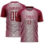 Soccer Uniform Maroon Jersey White Lines Custom Sublimation Soccer Uniform Maroon Jersey White Lines Custom Sublimation