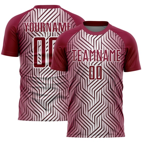 Soccer Uniform Maroon Jersey White Lines Custom Sublimation Soccer Uniform Maroon Jersey White Lines Custom Sublimation