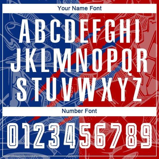 Soccer Uniform Pattern Scratch Graffiti Jersey USA Red-Royal Sublimation Custom