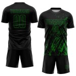 Green Custom Jersey Soccer Black Sublimation Grass Uniform Green Custom Jersey Soccer Black Sublimation Grass Uniform