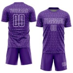 Soccer Geometric Uniform Pattern Sublimation Purple White Custom Jersey