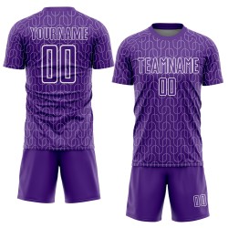 Soccer Geometric Uniform Pattern Sublimation Purple White Custom Jersey