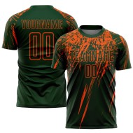 Custom Uniform Orange Green Jersey Sublimation Soccer
