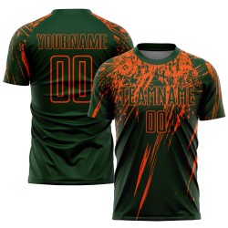 Custom Uniform Orange Green Jersey Sublimation Soccer