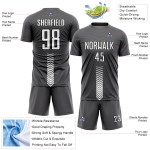 White-Black Soccer Steel Custom Sublimation Gray Shapes Uniform Jersey Arrow White-Black Soccer Steel Custom Sublimation Gray Shapes Uniform Jersey Arrow