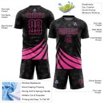 Custom Black Sublimation Uniform Shapes Jersey Pink Wind Soccer Custom Black Sublimation Uniform Shapes Jersey Pink Wind Soccer