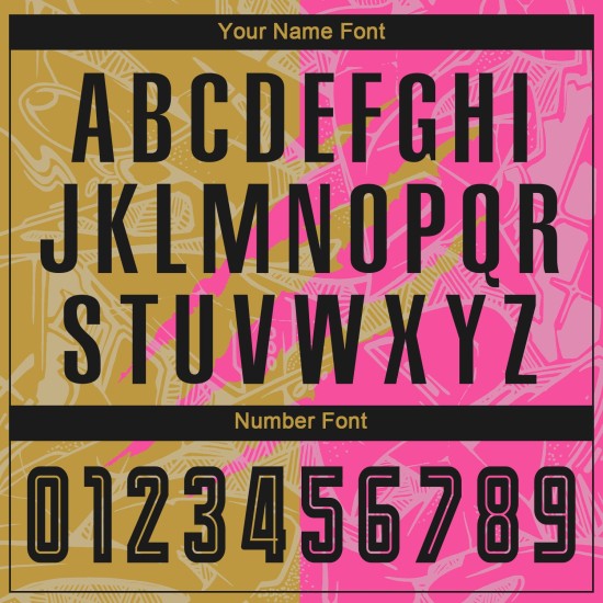 Jersey Graffiti Scratch Gold-Pink Sublimation Uniform Custom Old Black Soccer Pattern