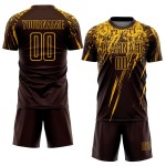 Soccer Gold Sublimation Uniform Jersey Custom Brown