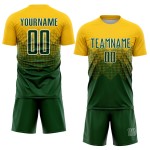 Uniform Custom Jersey Sublimation Soccer Gold Green-White Uniform Custom Jersey Sublimation Soccer Gold Green-White