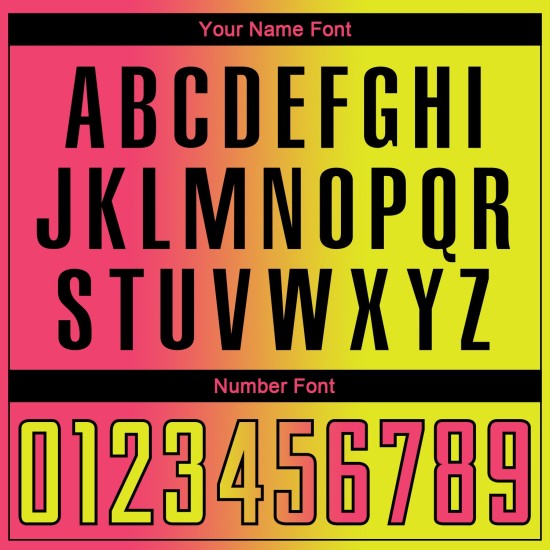 Fashion Gradient Yellow Pink-Black Soccer Jersey Custom Neon Sublimation Uniform Neon Fashion Gradient Yellow Pink-Black Soccer Jersey Custom Neon Sublimation Uniform Neon