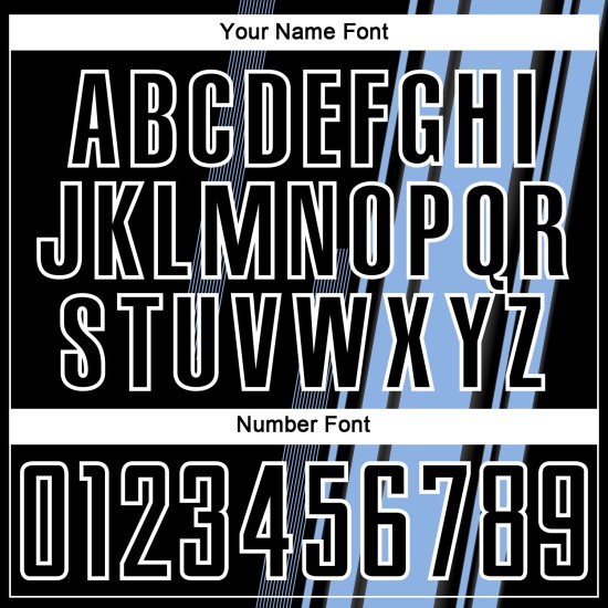 Lines Blue Light Soccer Sublimation Black-White Jersey Custom Uniform Lines Blue Light Soccer Sublimation Black-White Jersey Custom Uniform